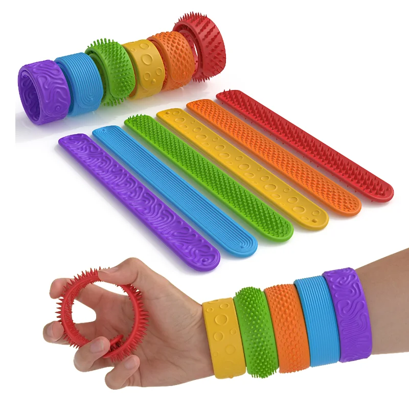 Fidget Toys Slap-Armbänder, strukturiertes Silikon, sensorisches Spielzeug für Kinder, autismus, beruhigendes sensorisches Spielzeug für besondere Bedürfnisse, Fidgets