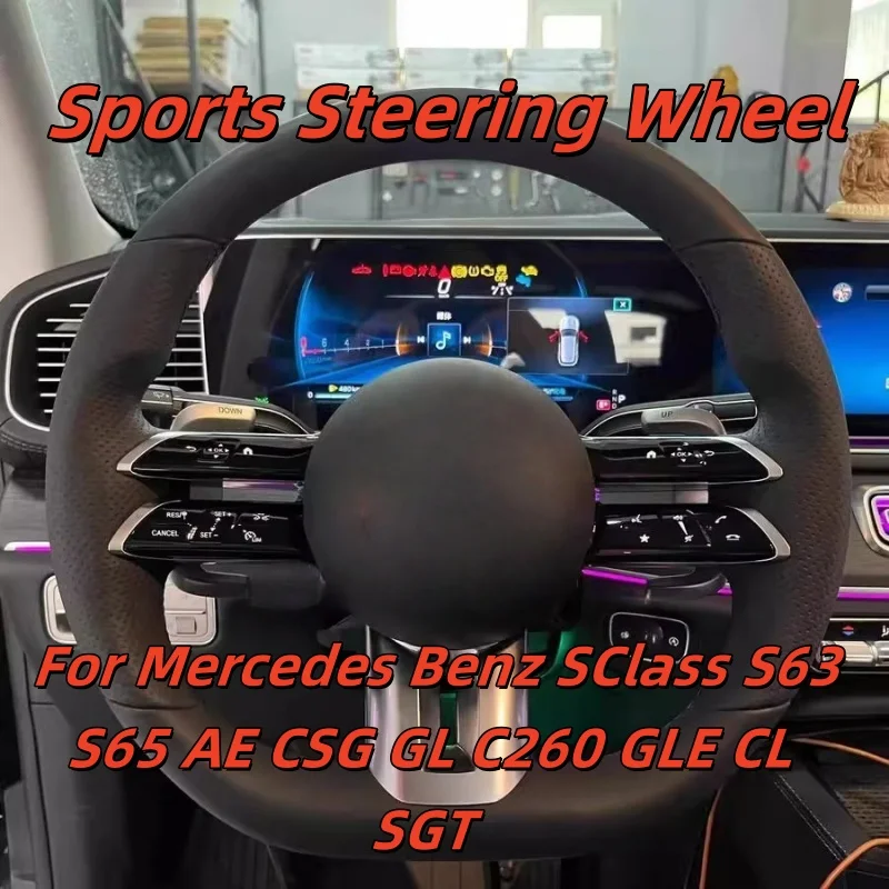 

Car Steering Wheel Custom Made Leather For Mercedes Benz SClass S63 S65 AE CSG GL C260 GLE CL SGT Car Interior Accessories ﻿
