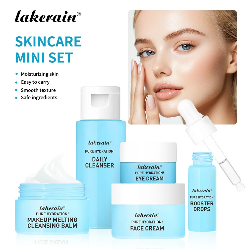 Mini Skincare Travel Set, Essential Kit for Face & Body, Hydrating & Cleansing in Portable Sizes, On-the-Go Care