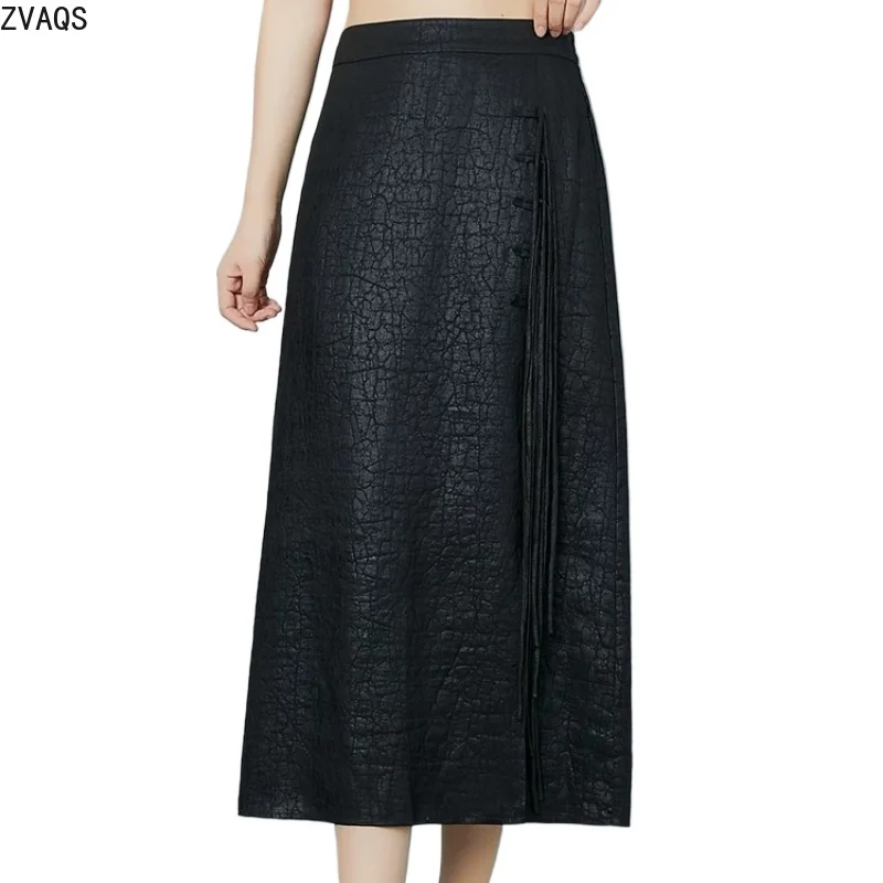 

ZVAQS100% Mulberry Silk Women's Skirts Women New Chinese Skirt Genuine Xiangyunsha Tortoise Crack Silk High-end Half Skirt Юбка