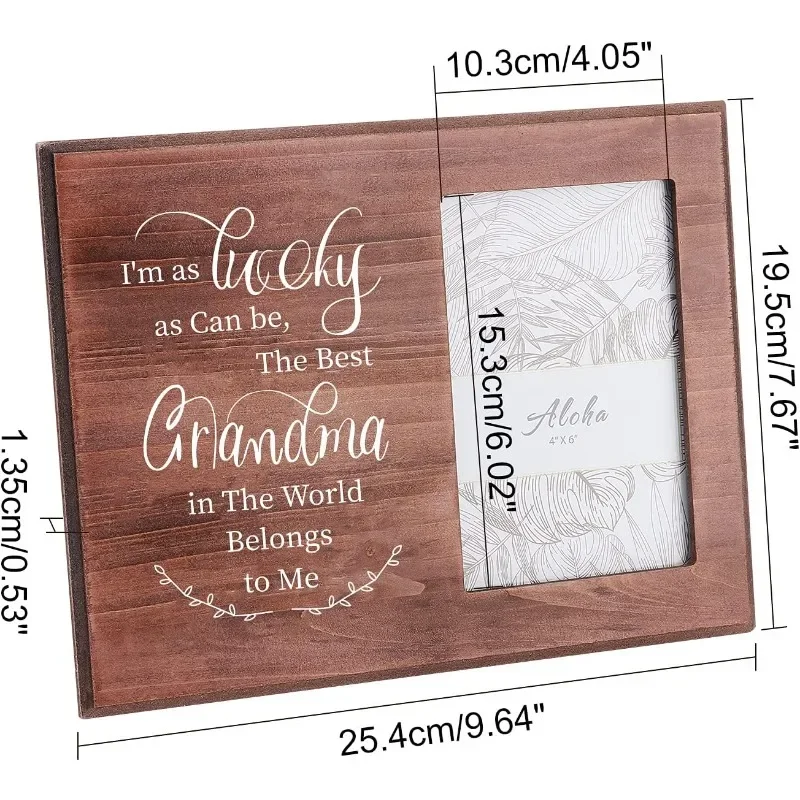 1pc 4x6 Inch Picture Frame Grandmother Gift Frame Rectangle Natural Wood Photo Frame for Grandma Nana Birthday Halloween