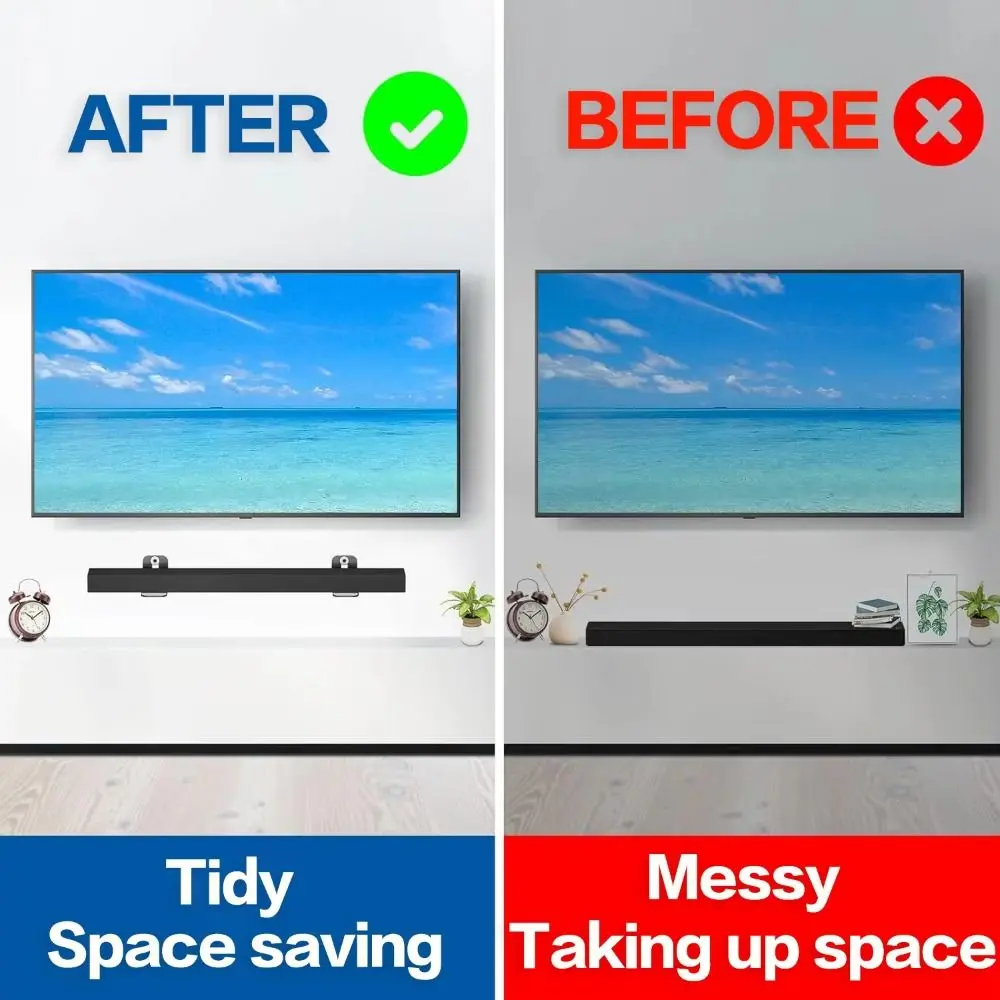Universal Mounting Brackets Soundbar Mount Shelf Stylish Metal Brackets Sturdy Metal Brackets Soundbar Wall Mount