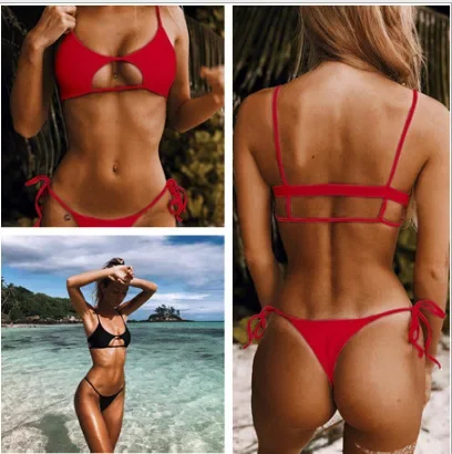 

Swim Mod Ladies' Summer Beach Ditsy Floral Front Tie Sexy Bikini Set, 2 Pieces