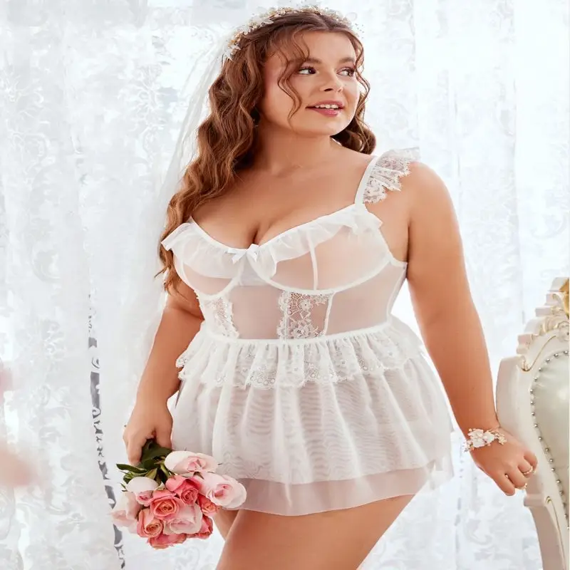 Plus Size Porn Women Babydoll Lingerie Sexy White Bride Wedding Dress Uniform Cosplay Sexy Erotic Nightdress Cosplay Costumes