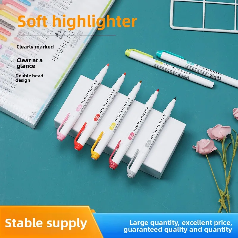 

Набор из 25 маркеров-хайлайтеров с двумя наконечниками - тонкий и скошенный кончики, яркие случайные цвета, идеально подходят для творчества, письма и школьных принадлежностей.