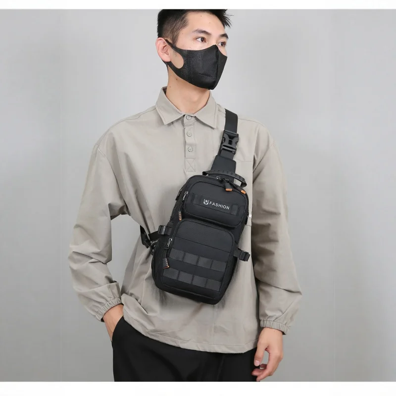 

New men's Oxford cloth crossbody bag, large-capacity sports shoulder bag, Korean-style versatile chest bag