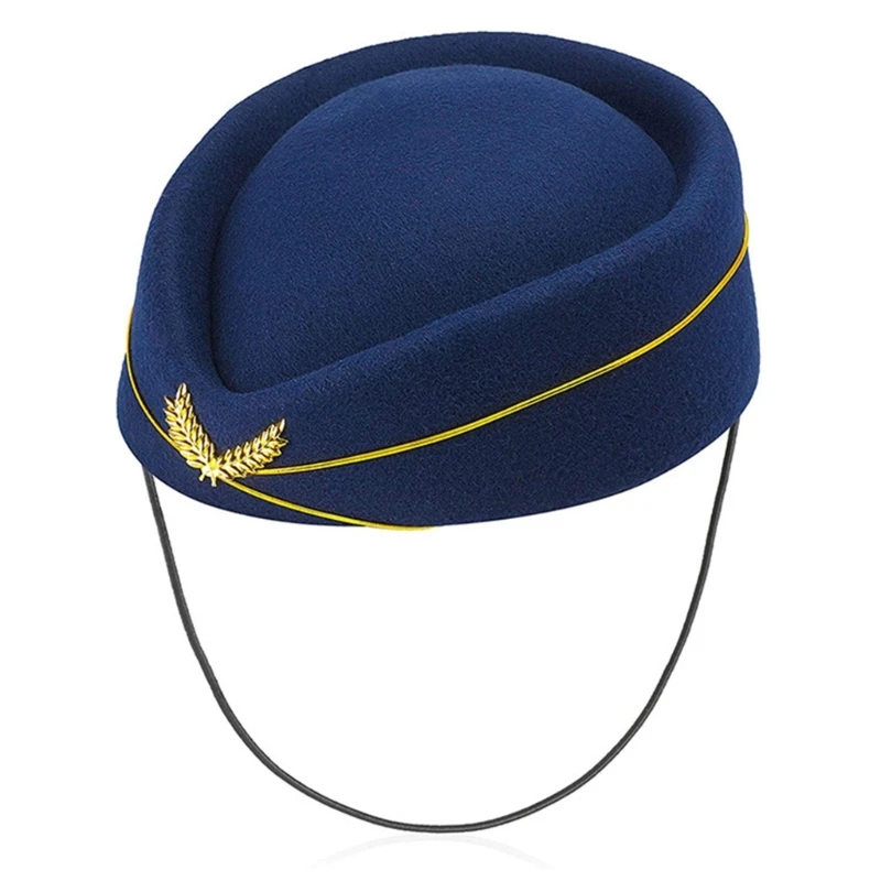 2024 New Stewardess Hat Stewardess Costume Airplanes Brooch Pin Stewardess Neck Scarf Stewardess Gloves Stewardess Accessories