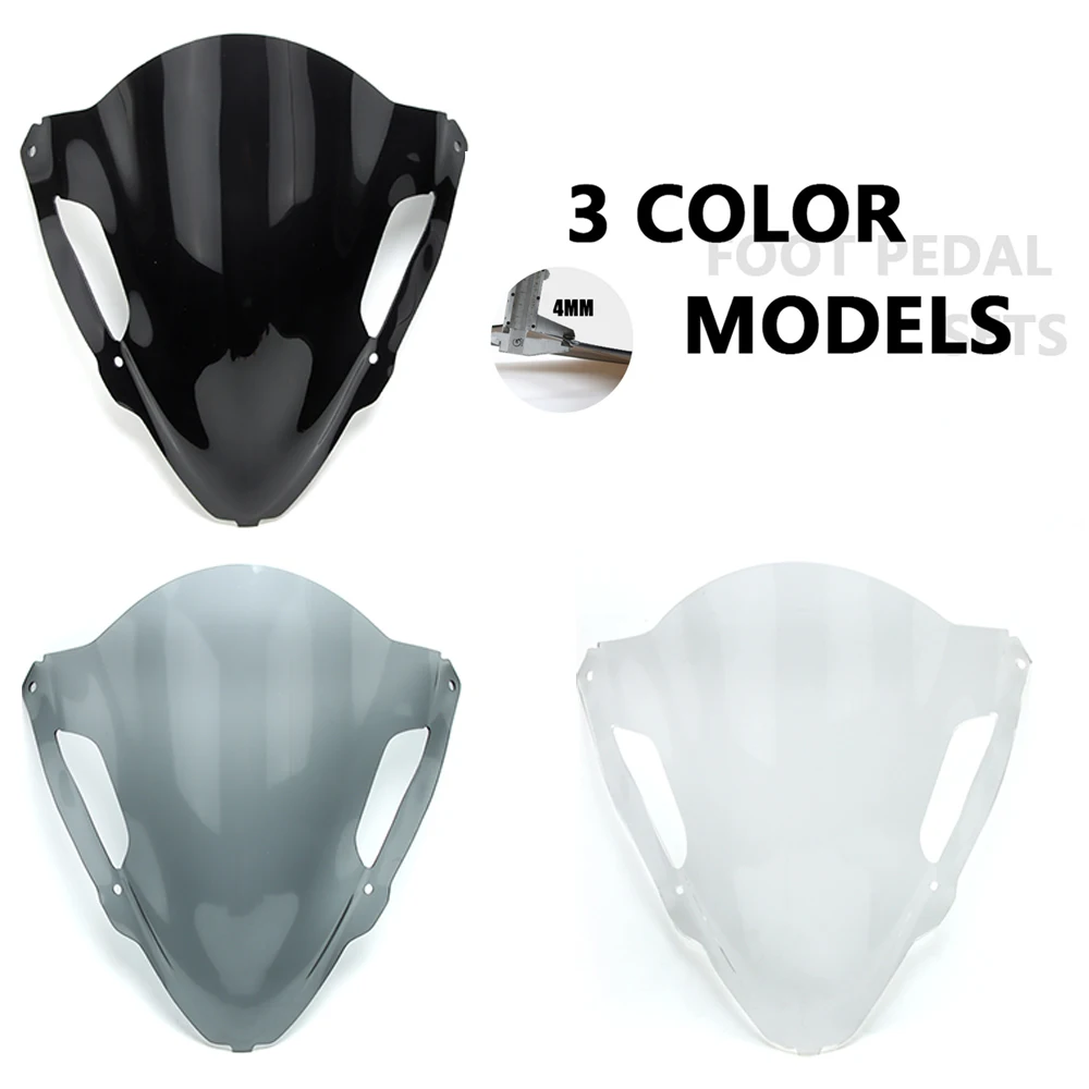 Motorcycle Racing Screen Double Bubble Heightening Wind Deflector For Kawasaki Ninja ZX-6R ZX 6R Windshield 2024 ZX6R Windscreen