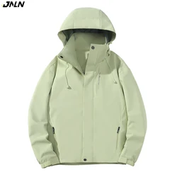 Jnln Unisex Kletter jacken Outdoor wasserdichte Wander jacke Männer Frauen Camping Trekking Wind jacke abnehmbarer Hut Regenmantel