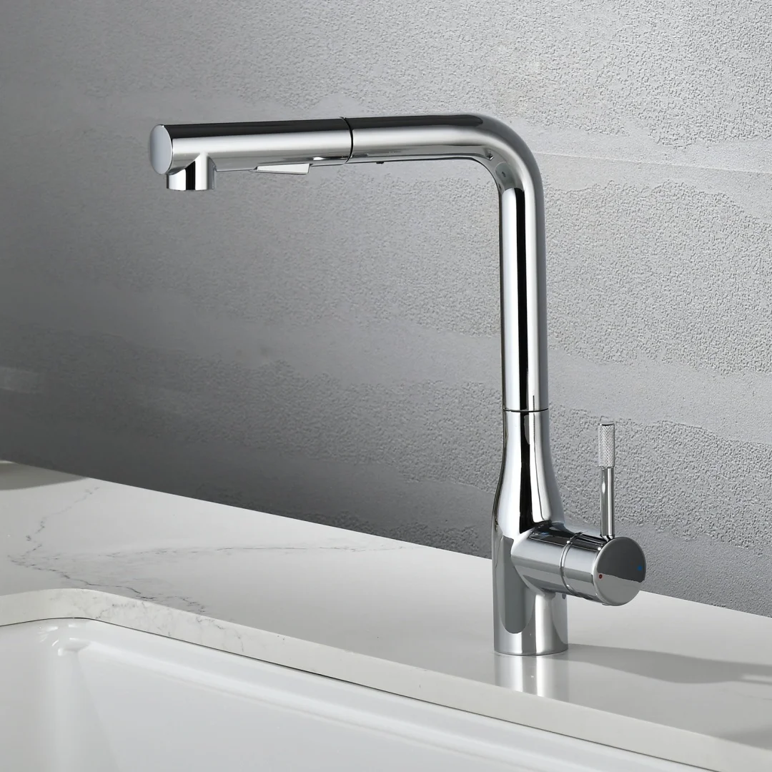 Brushed Gold Pull Out Kitchen Faucet Brass Black Sink Faucet Nickel Sink Tap Rotating Spout Mixers Tap Hot Cold Kitchen Tap