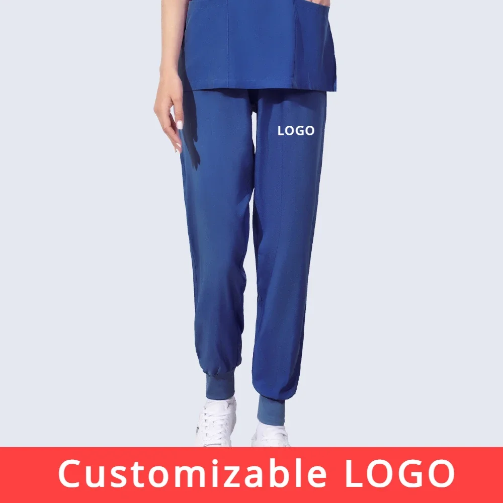 Customizable LOGO Solid Color Scrubs Pants Lab Surgical Pants Unisex Nurse Uniform Work Pants Nurse Accessories Medical Doctor