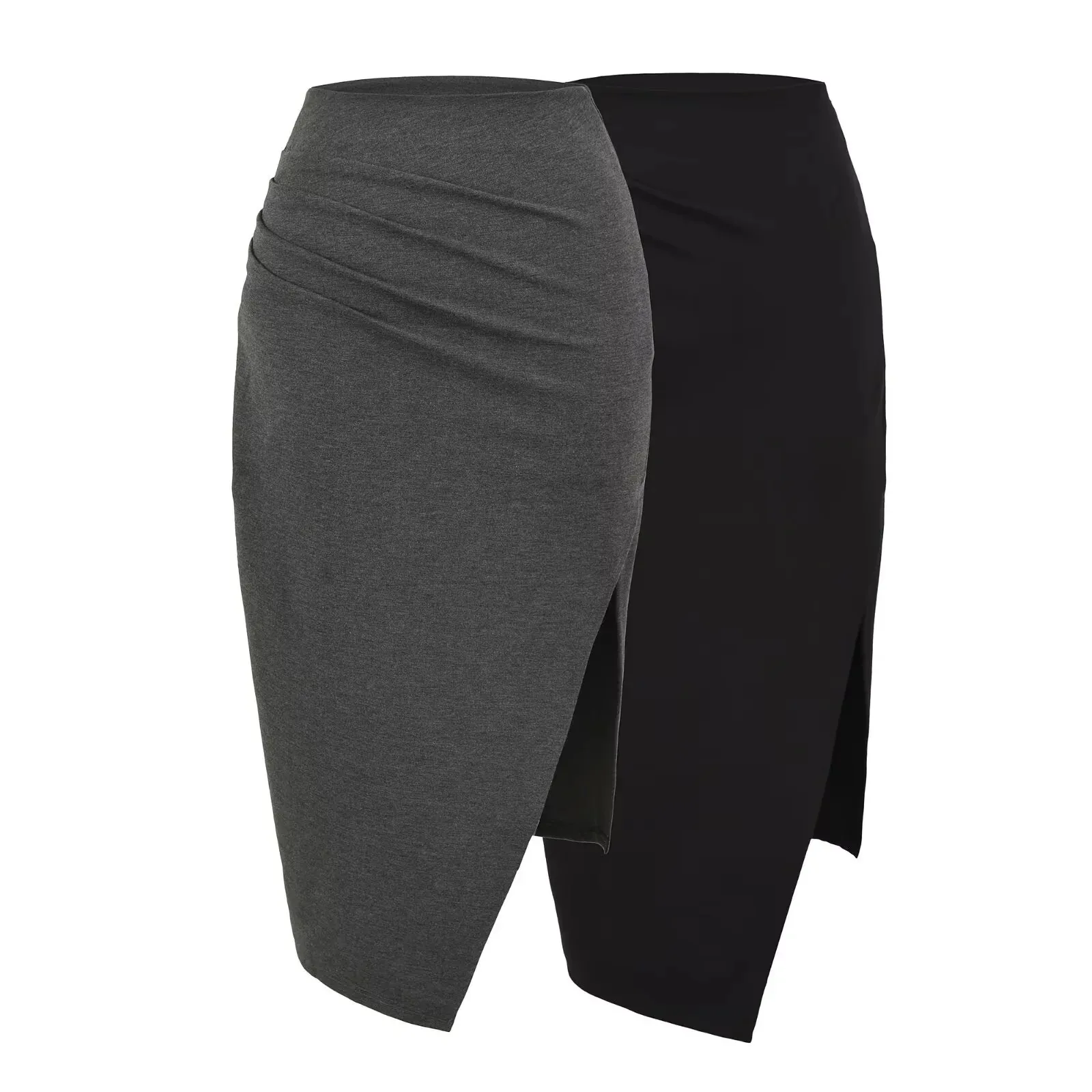 Korean Drama Female Anchor Outfit High Waist Slit Long Skirt Women 2025 Summer Sexy Tight Elastic Bodycon Skirt Half Skirt JD96