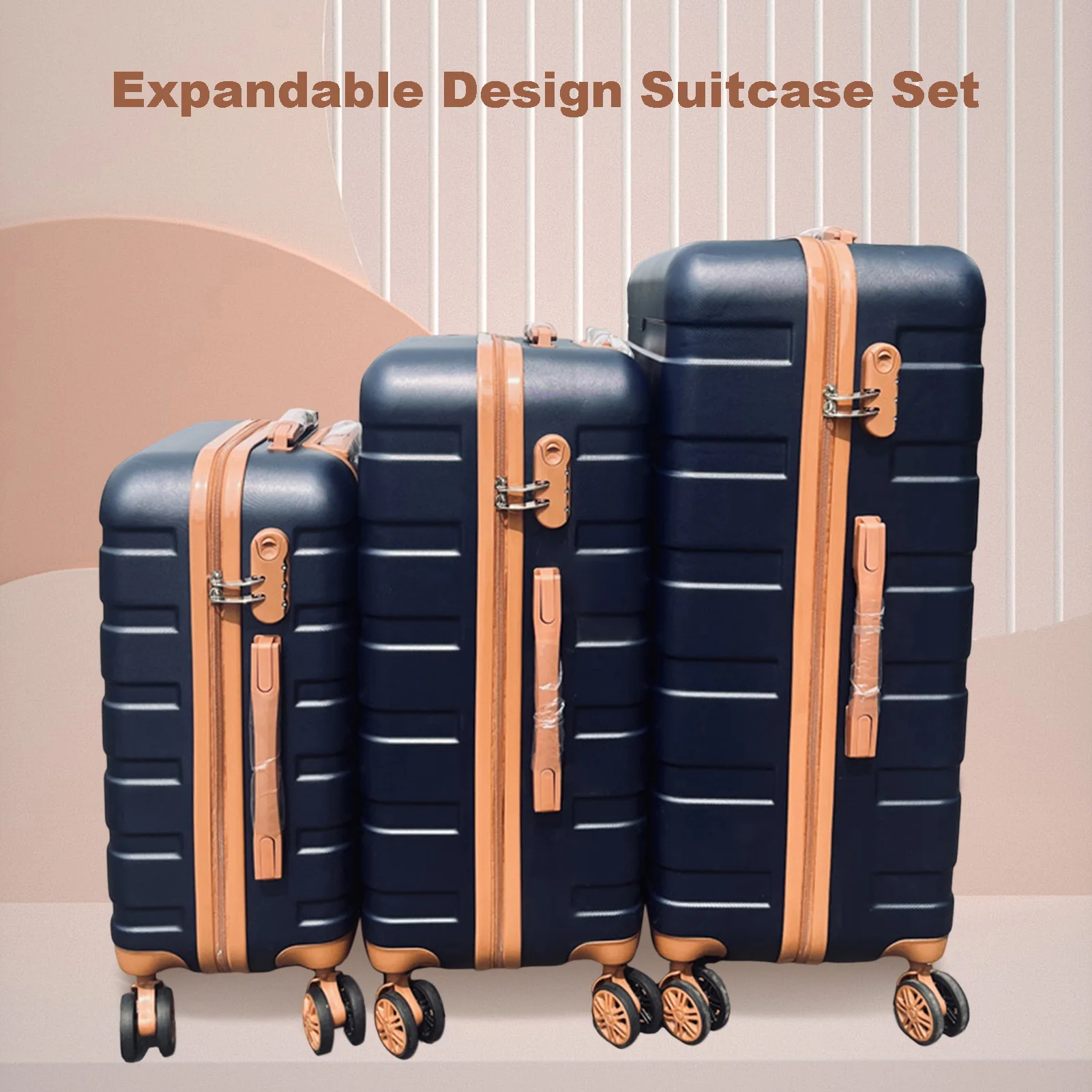 3 Pcs/Set Suitcase Set Different Sizes Large Hard Shell Spinner Wheel TSA Lock 20/24/28 Inch Luggage Suitcase