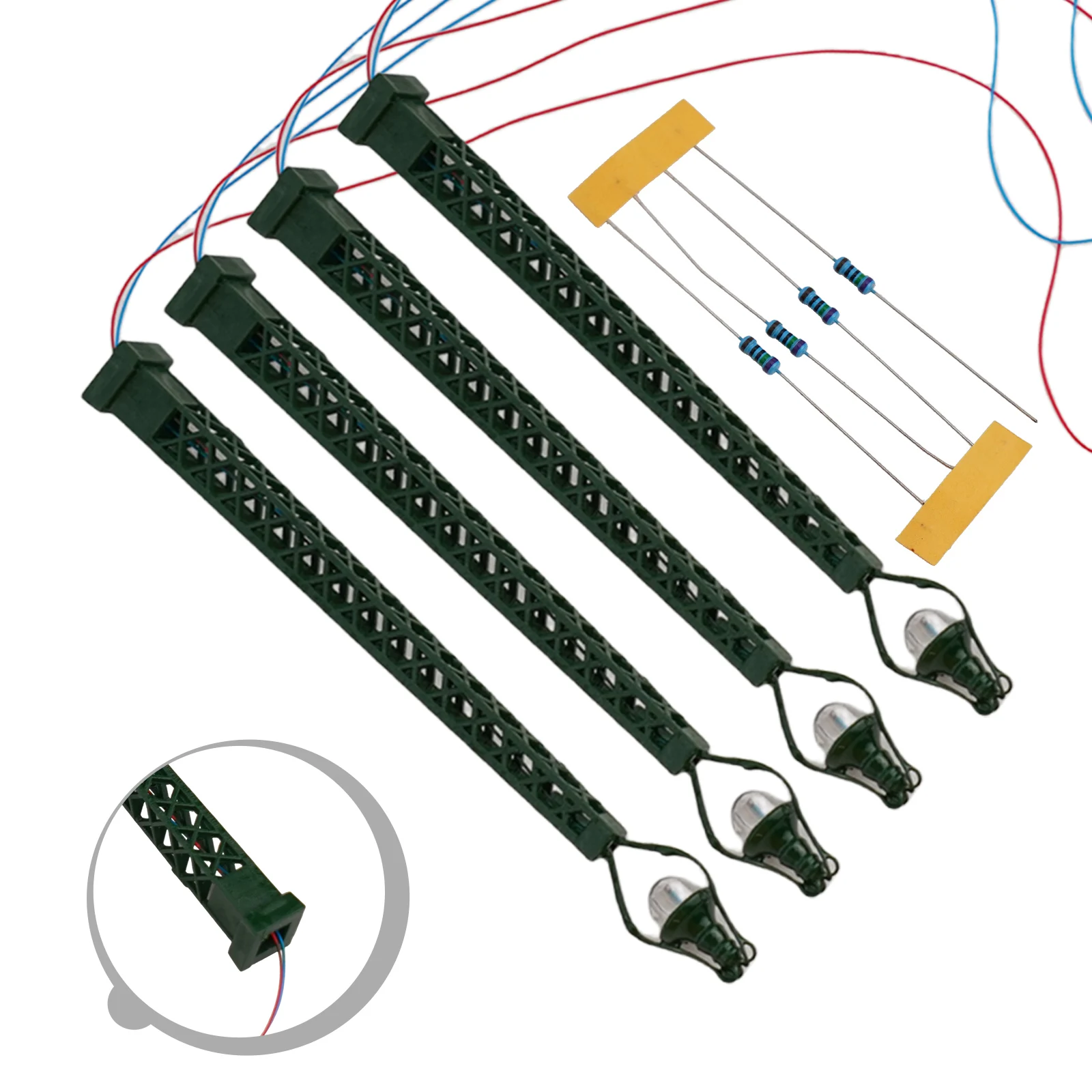 4-Pcs Model Railway Lights Lattice Mast Light Track N Light Layout 1:160 Landscape For DIY Landscapes For Railway