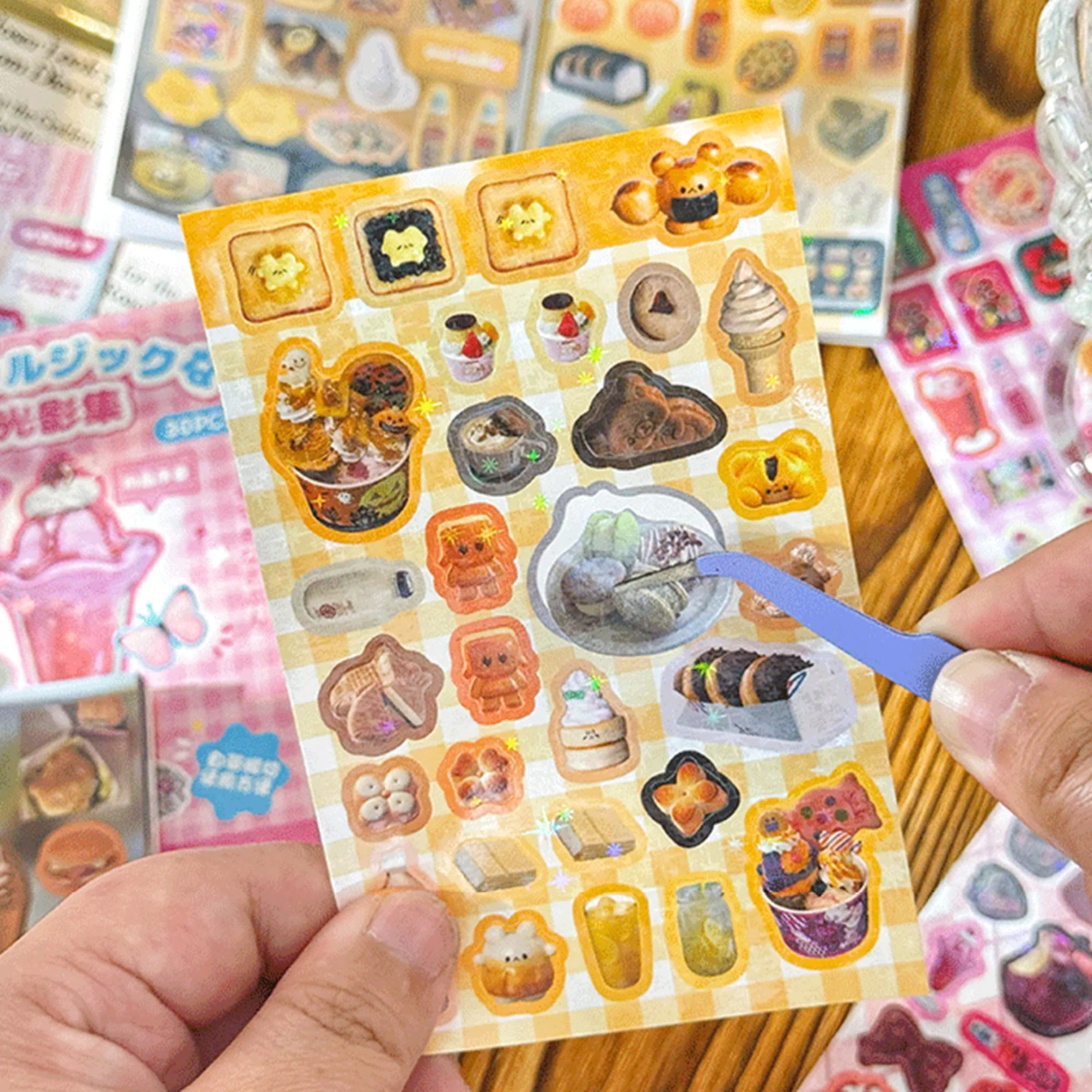 30 قطعة خمر الرجعية سجل القصاصات كتاب ملصق كعكة ميلك شيك متعددة الوظائف سكرابوكينغ مجلة ملصق كتاب للهاتف Crafts بها بنفسك الحرف #2