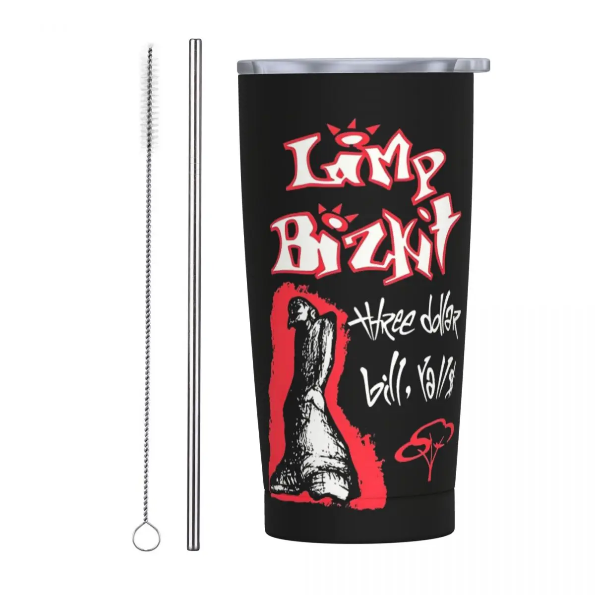 Fashion Limp Bizkit Band Graphic Printing Stainless Steel Tumbler Vacuum Insulated Mug Thermal Cold Cup Straw With Lid 20oz