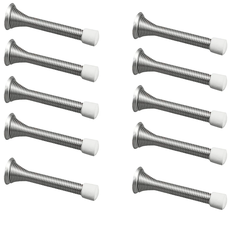 10-Piece Spring Door Stopper Traditional Spring Door Stop With Rubber Bumper Kitchen Bedroom Door Top Door Stop
