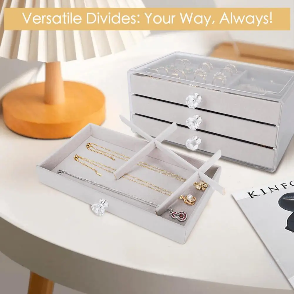 Necklace Storage Box Acrylic Jewelry Box Organizer Multi-layered Storage Drawer for Rings Earrings Necklaces Elegant for Women