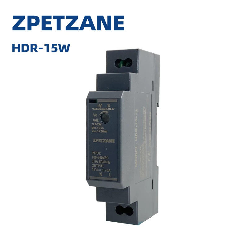 HDR-15W 5V 12V 15V 24V 48V SMPS 110V/220V AC zu DC DIN-Schieneninstallation Ultraschlankes industrielles Schaltnetzteil