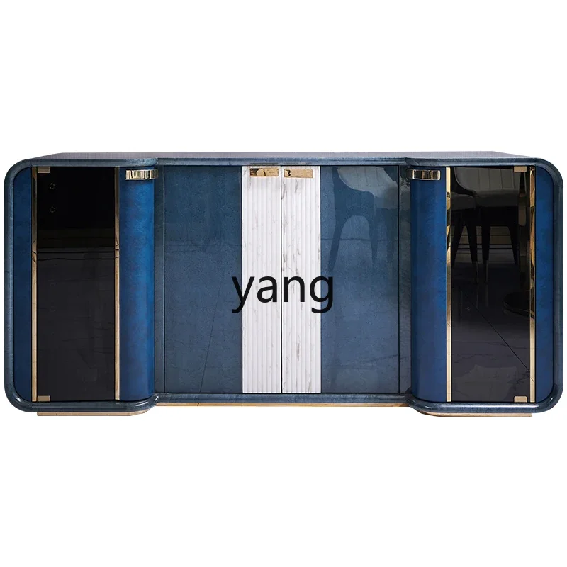 LTT simple restaurant small apartment blue leather art entrance storage stainless steel