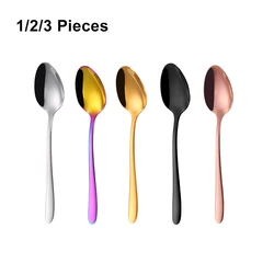 1/2/3 Pieces Coffee Spoon Set Stirring Teaspoons Stainless Steel Cutlery Set Cake Dessert Spoon For Home Party Gold Tableware