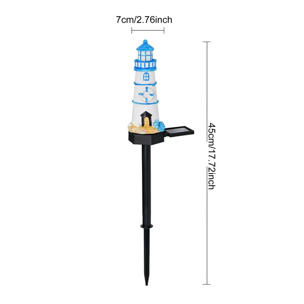 45cm Lighthouse Solar Light Waterproof Garden Solar Light Lighthouse Walkway Light With Spike For Flower Beds Courtyard Patio