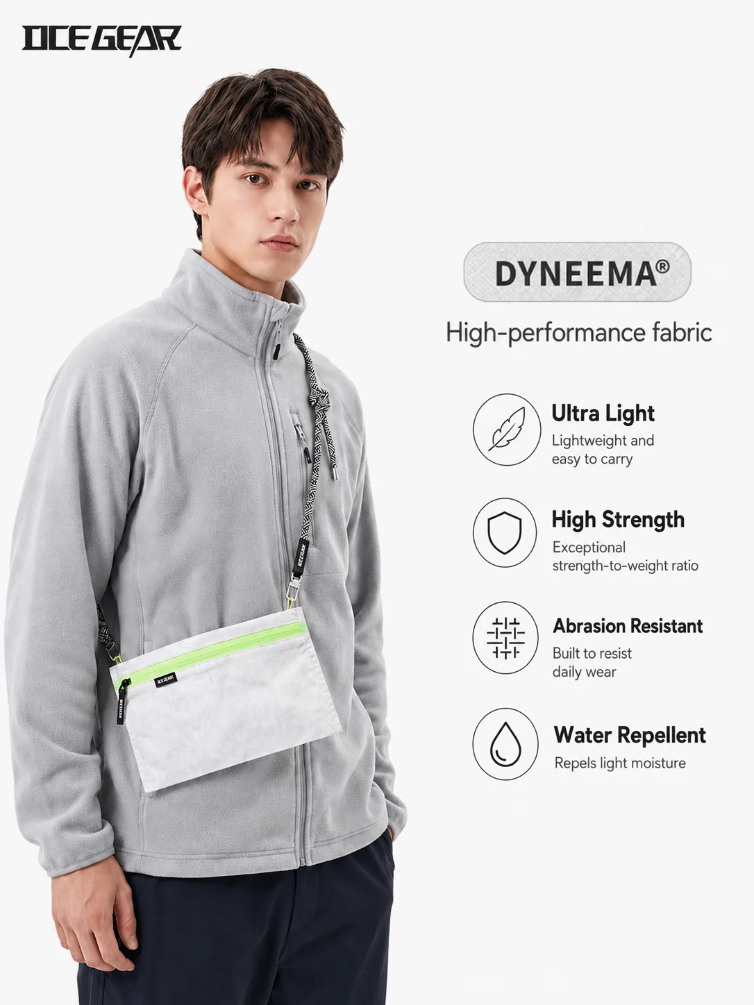 超軽量ダイニーマポーチ防水-edc-フラット収納バッグキャンプハイキング用軽量クロスボディショルダーバッグオーガナイザー-s-m-l