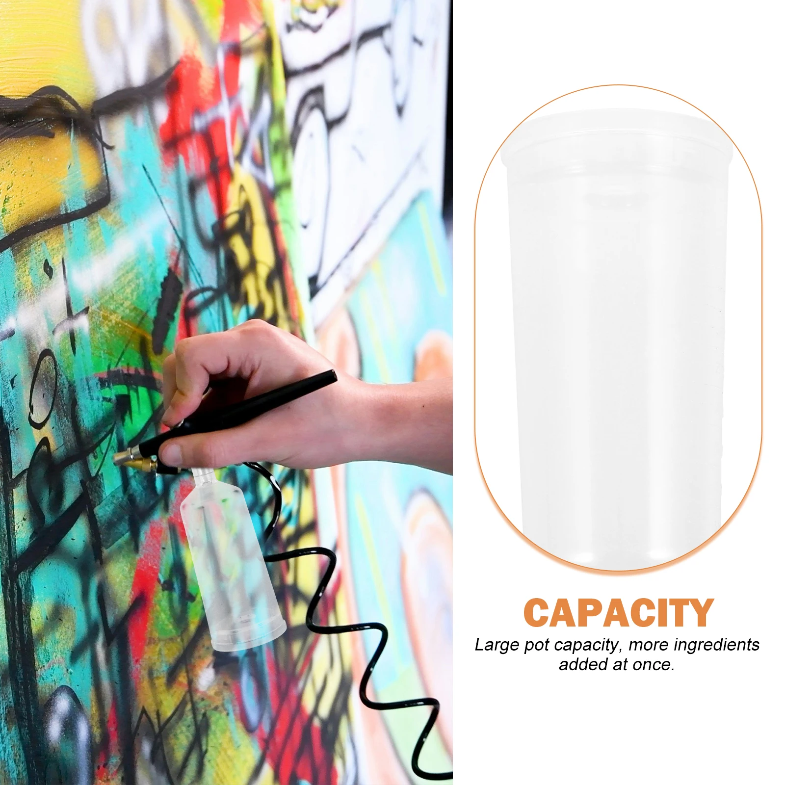 

1pcs Detachable Airbrush Pigment Container Replaceable Plastic Reusable Cup Clear Refillable Bottle For Airbrush Supplies