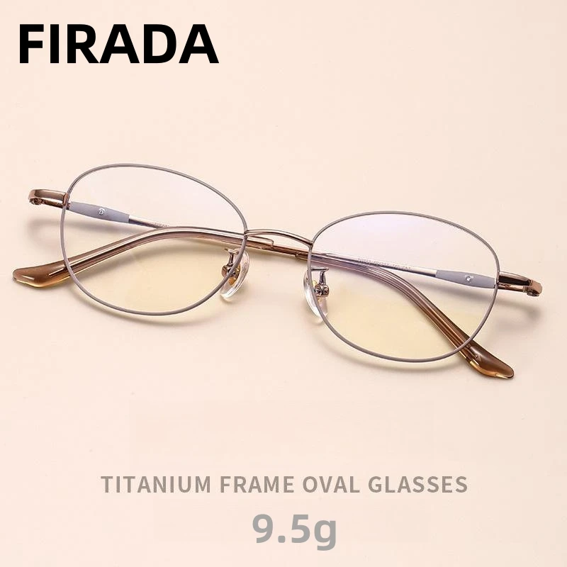 

FIRADA Fashion Sexy Eyewear Retro Comfortable Pure Titanium Eyeglasses Luxury Optical Prescription Glasses Frame Women 80222-C