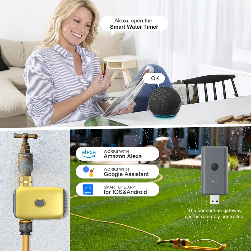 Tuya Zigbee temporizador riego inteligente automático goteo exteriores - imagen 3