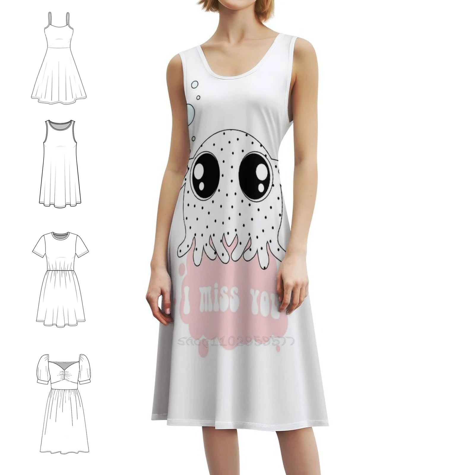 

Женское уличное праздничное платье Mr. Cutespot, модная клубная одежда с принтом для женщин, осьминог, море, милое розовое женское платье с посланием