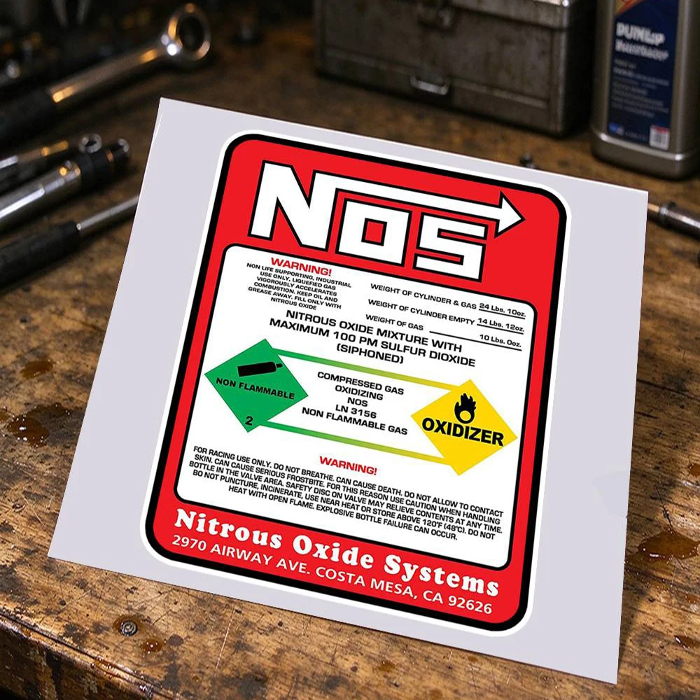 Racing Tank Warning Graphic Stickers, Reflective Vinyl Square Label Decals for Motorcycle, Car Window, Toolbox, Garage Decor