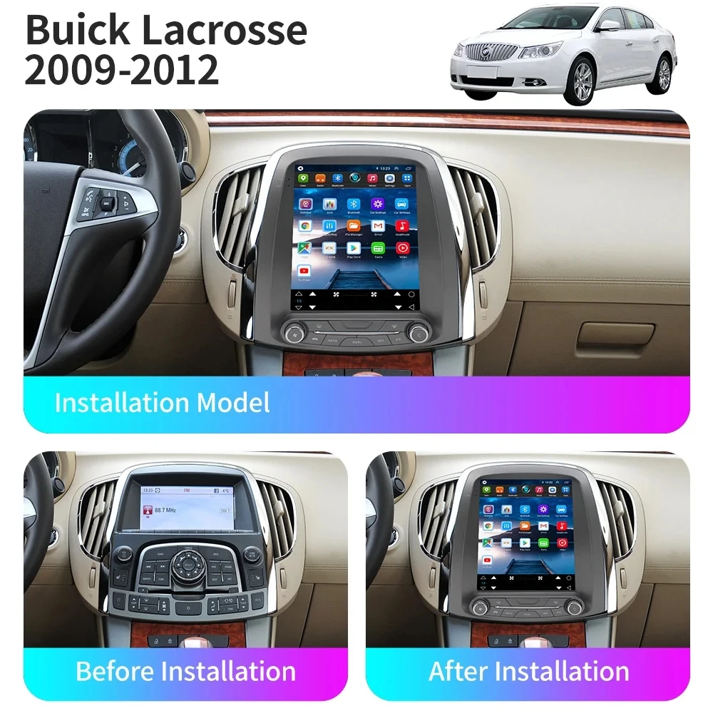 Qualcomm Tesla Style Android 13 4G Lte For Buick Lacrosse GM Alpheon 2009 2010 -2012 Car Radio Multimedia Player GPS Navigation