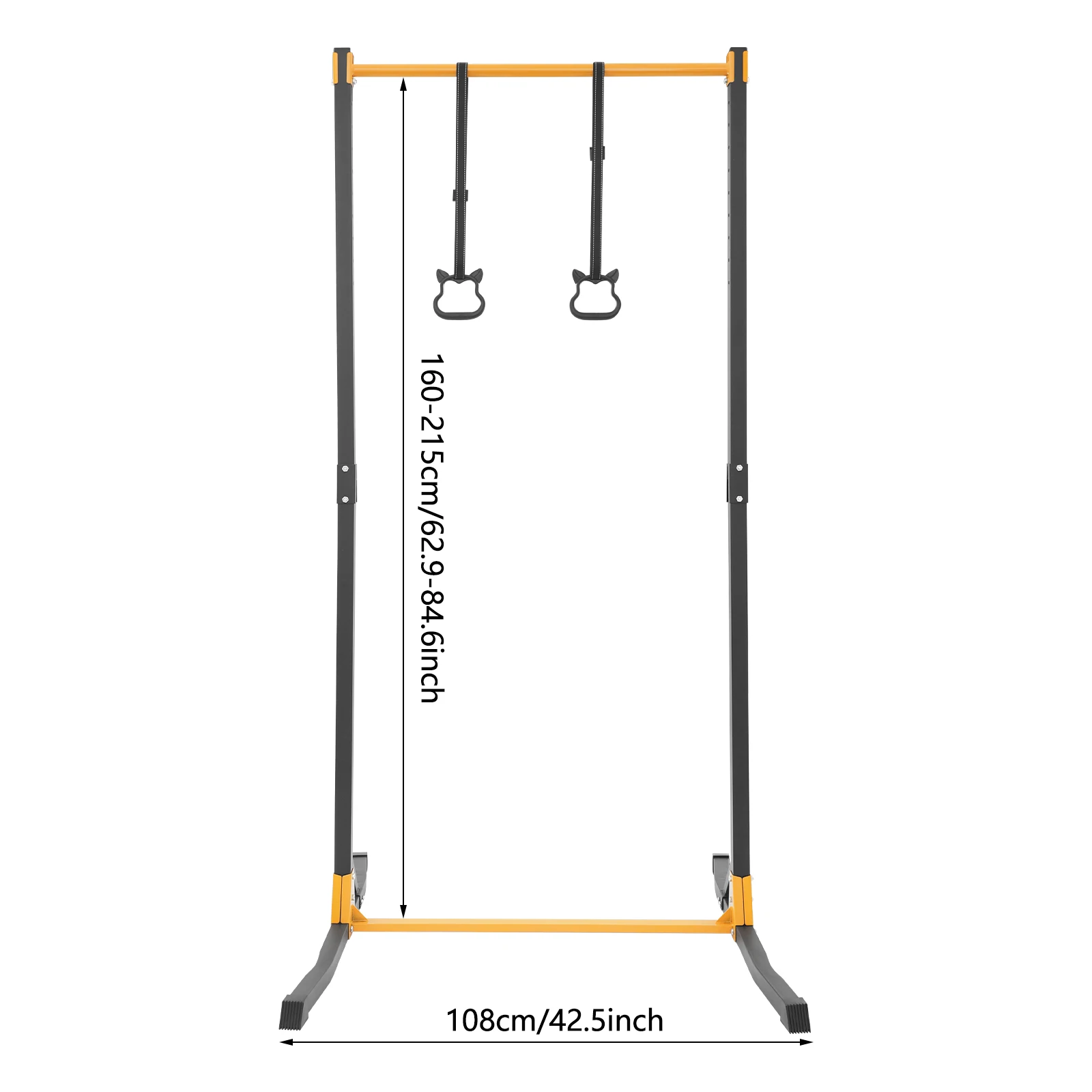 Klimmzugstange aus Stahl, tragbar und verstellbar, Klimmzugstange für Zuhause, Fitnessstudio, Kapazität 400 kg, Höhe 160–215 cm
