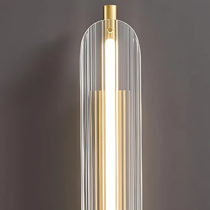 Modern Clear Glass Wall Light Brass Gold For Living Room Bedroom Aisle Restaurant Sconce Copper Gold  New Style