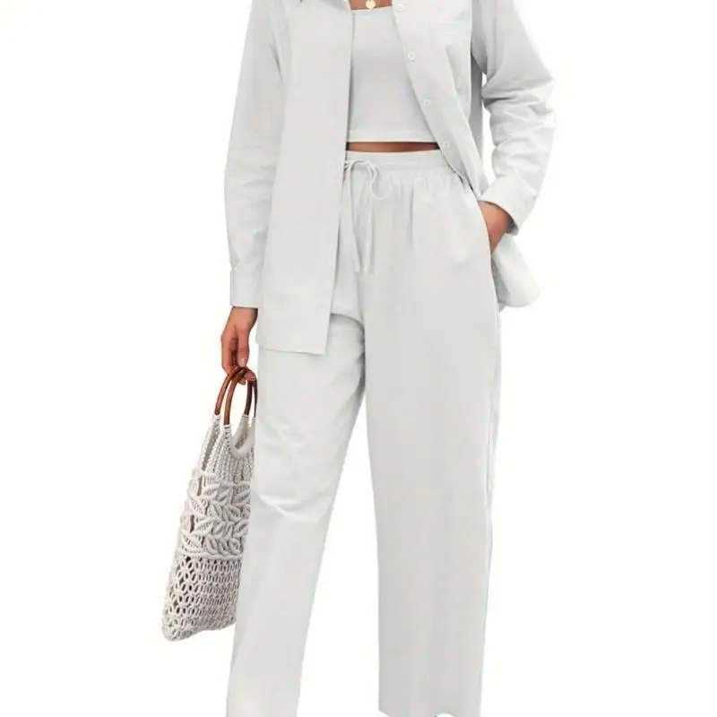 

Женский льняной пляжный комплект из двух предметов, лето 2023, Новое поступление, трансграничная модная смесь полиэстера Princ Sve