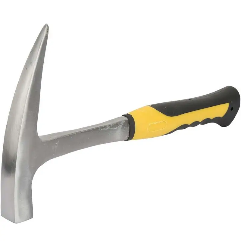 804g Geological Hammer With Pointed Tip & Rubber Handle Grip, For Geological Study, Prospecting, Mining, Masonry Related