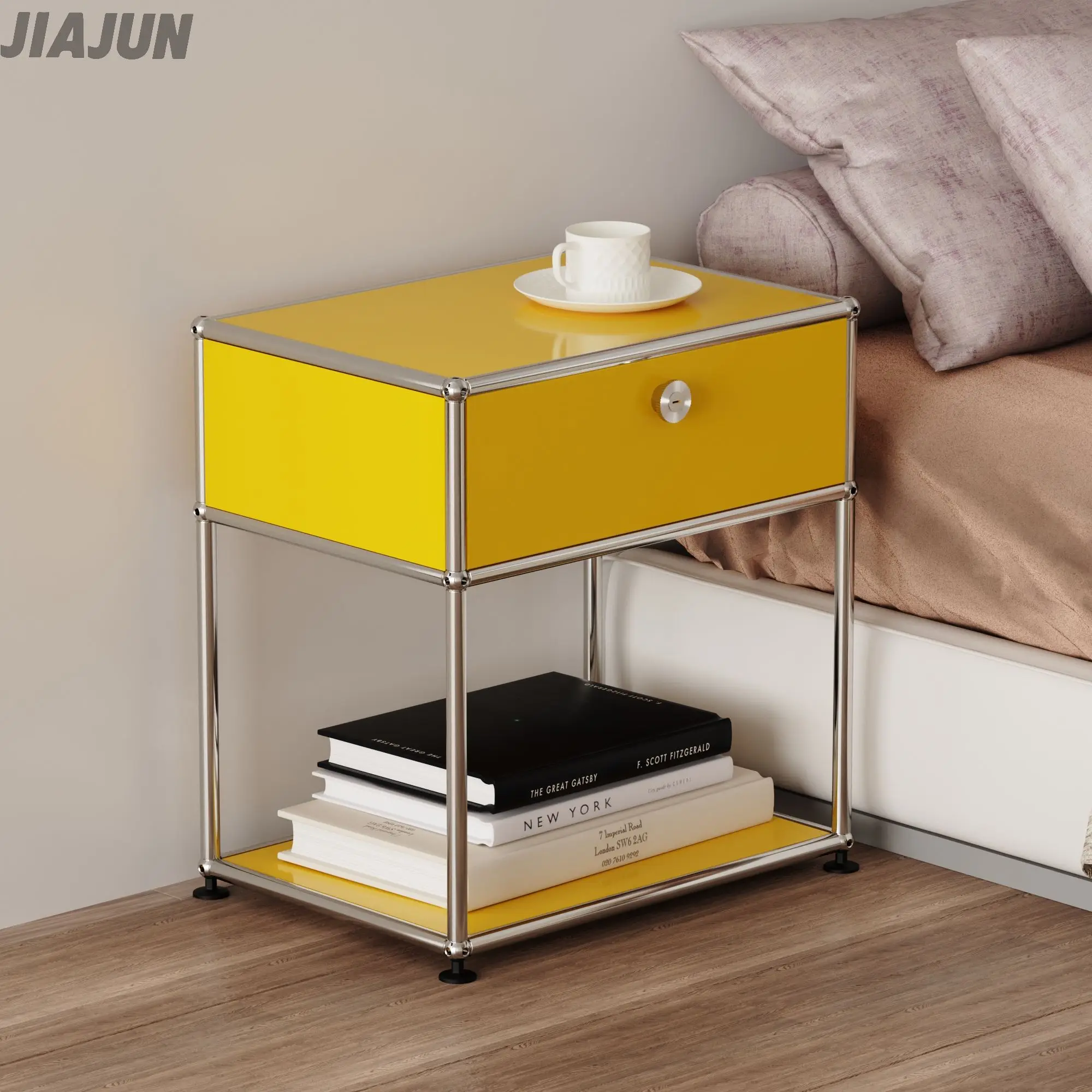 Hot-Selling Modular Metal Bedside Table - Customizable Designer Furniture for Bedrooms and Living Rooms  in Minimalist Style