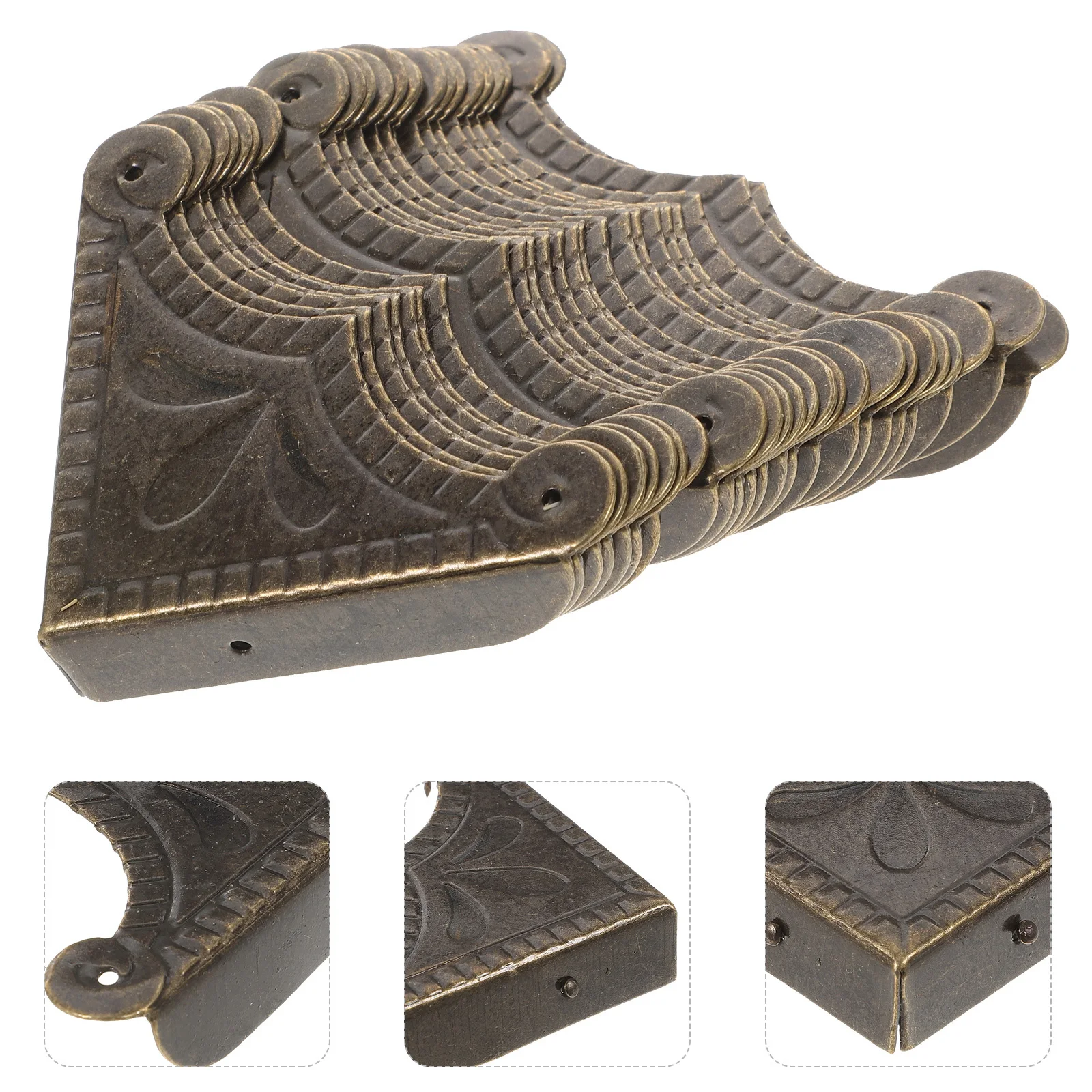 

30Pcs Metal Corner Protectors Vintage Wooden Box Corners Guards Furniture Edges Protectors Decorative Guards Corner Covers