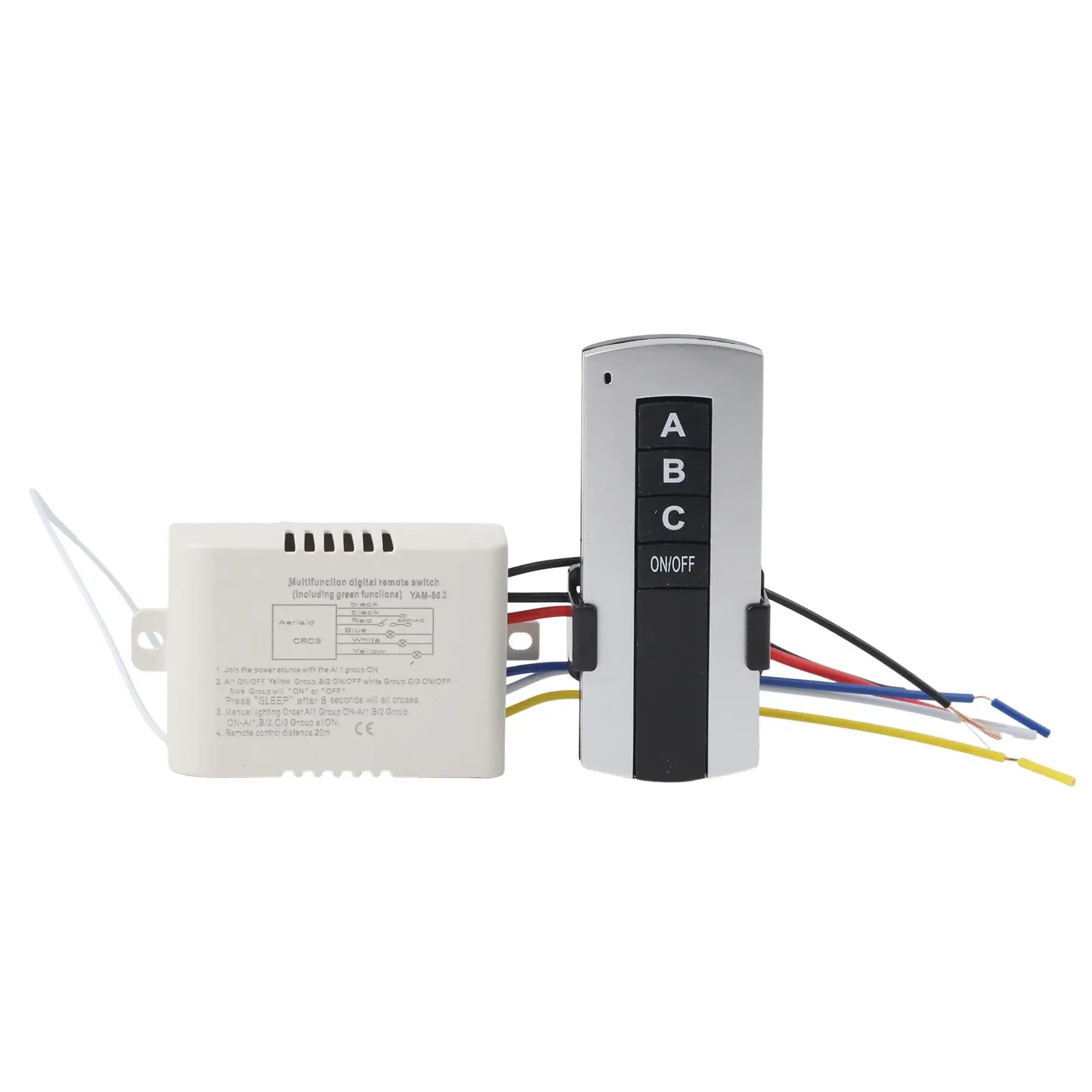 AC220V Wireless Switch Kit Remote Control Size 10.5*4.7*1.6cm Remote Control Switch Flexible Control Energy-saving Compatible