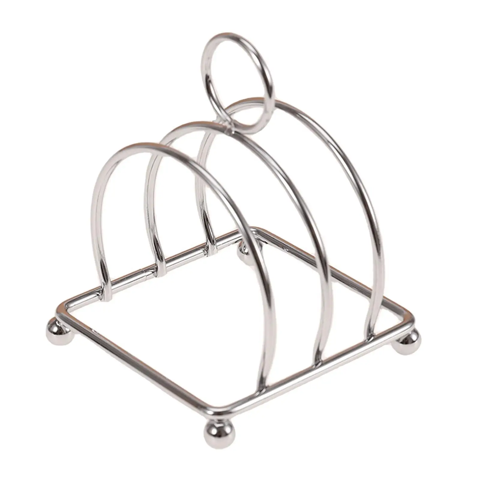 Stainless Steel Breakfast Toast Rack 3 Compartment Bread Stand Compact Loaf Holder for Kitchen and Dining Room