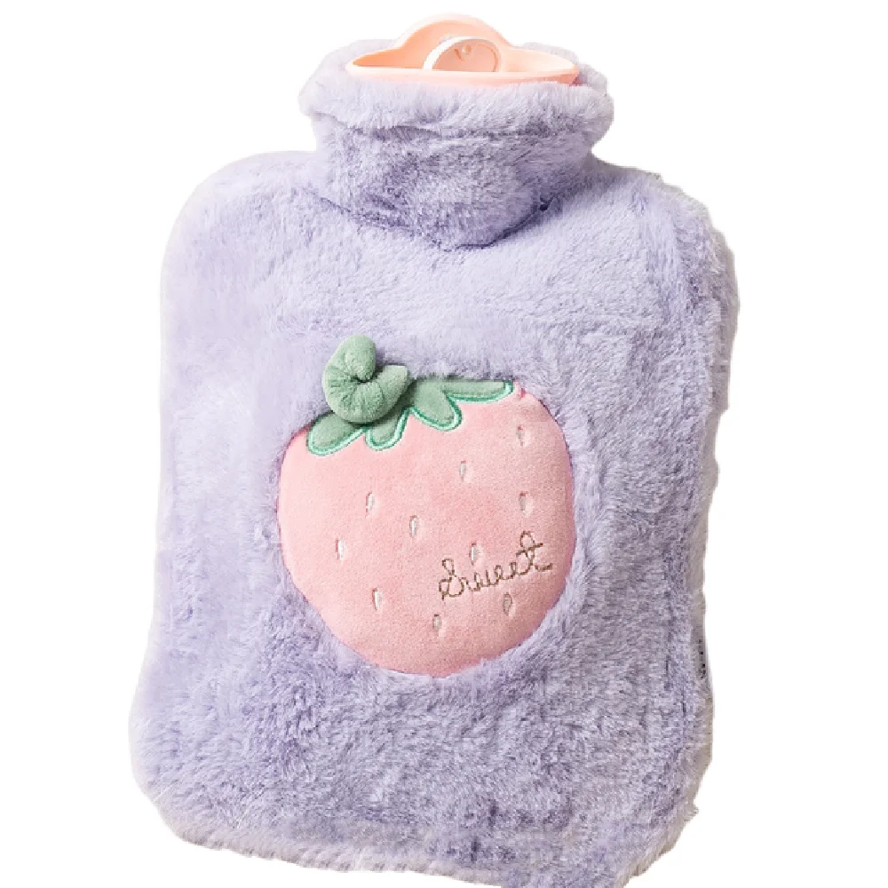 Soft Cute Warm Water Bag Leak-proof Anti-scalding Hand Warmers with Cover PVC Hot Water Bottles Hand and Feet