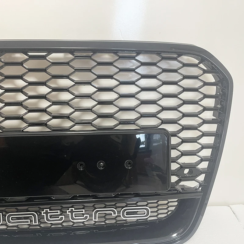 For RS6 Style Front Sport Hex Mesh Honeycomb Hood Grill Black For Audi A6/S6 C7 2012 2013 2014 2015 Car-Styling Accessories