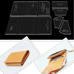 1 Set DIY Folded Small Leather Wallet Acrylic Template Leather Craft Sewing Pattern Accessories