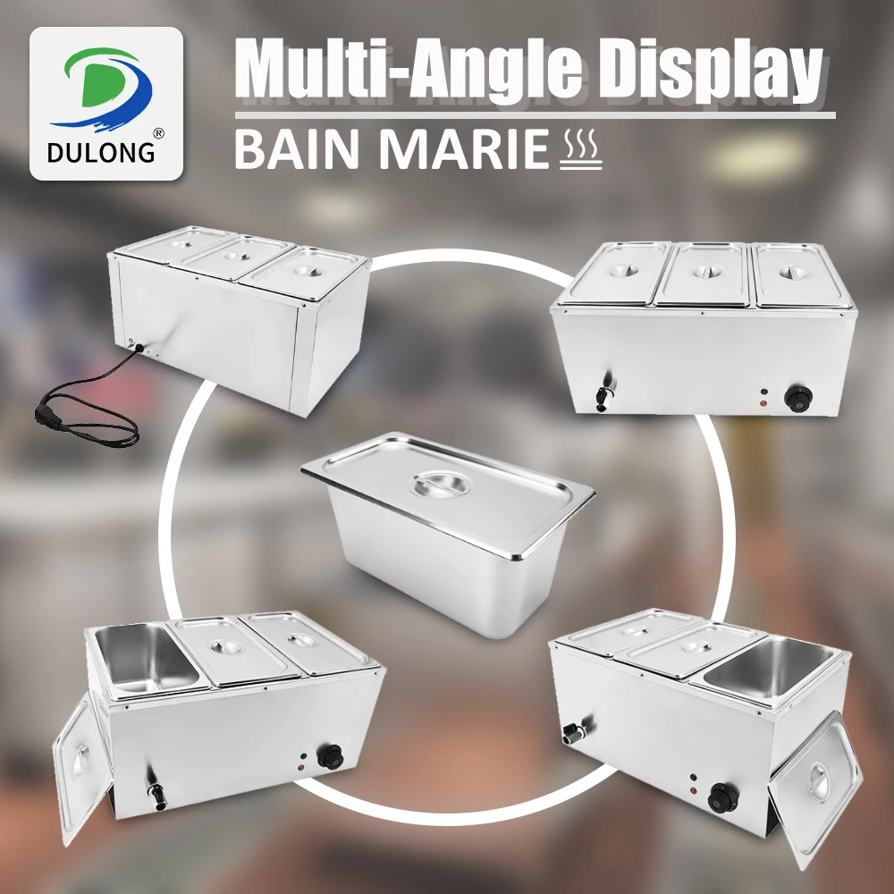 High Quality 3 Pot Buffet Food Warmer Countertop Display Bain Marie Server Hot Soup Warming