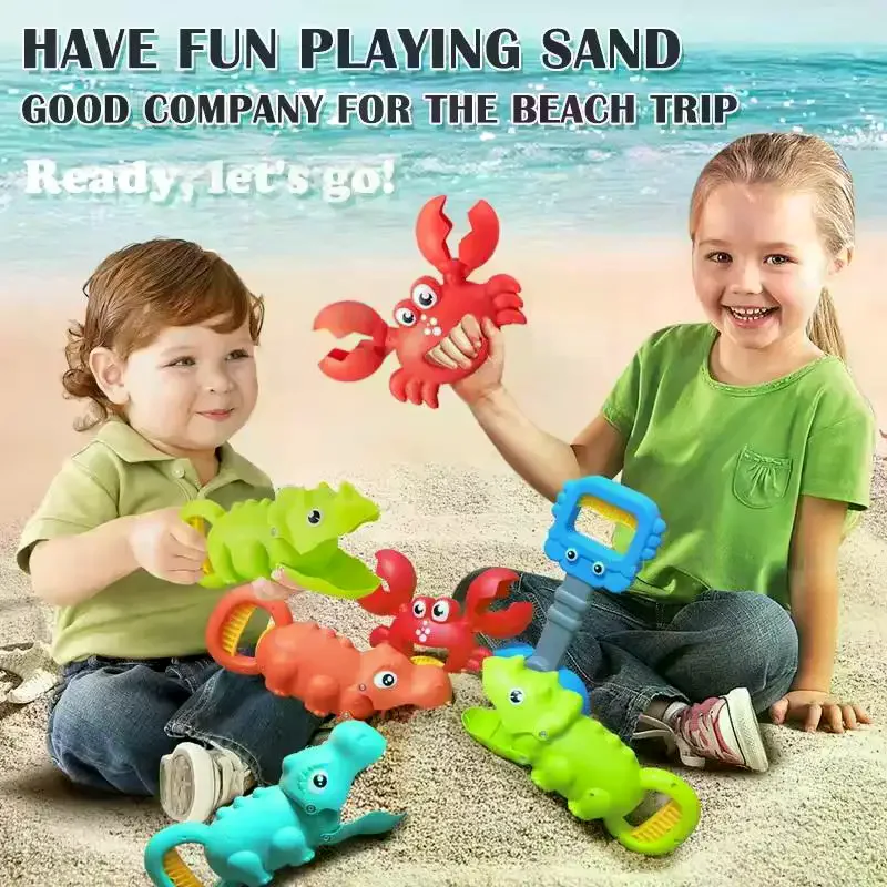 Children's Beach Toy, Lobster, Dinosaur Toy Clip, Male And Female Crab Foot Pliers, Robotic Arm, Beach Dredging Shovel Set