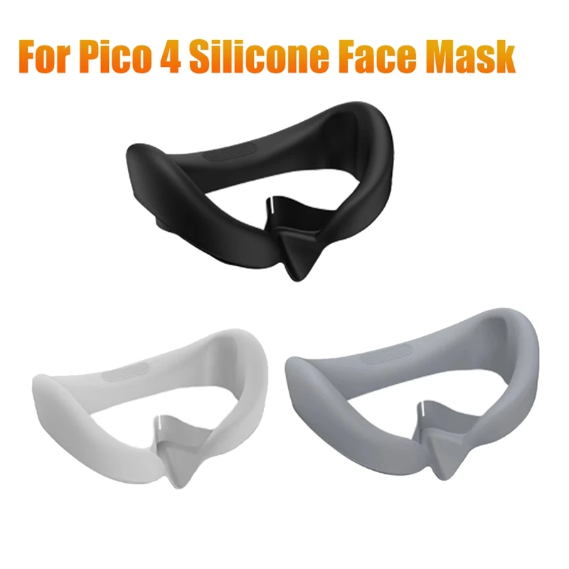 Eye Pad for Pico 4 Silicone Replacement Face Mask Protective Case Anti-Sweat Mask VR Glasses Accessories(Black)