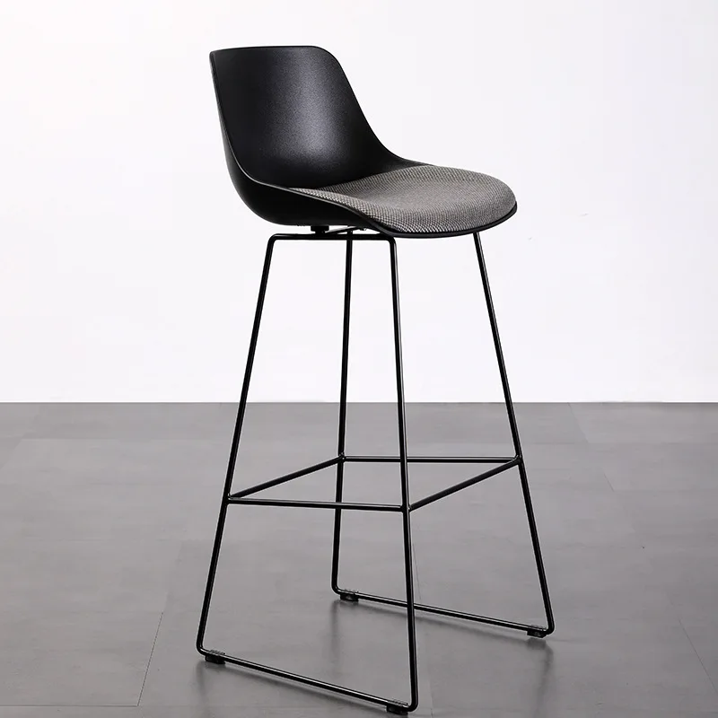 High stool, simple modern light luxury bar chair, designer chair, wrought iron bar, front desk bar stool, Nordic bar chair