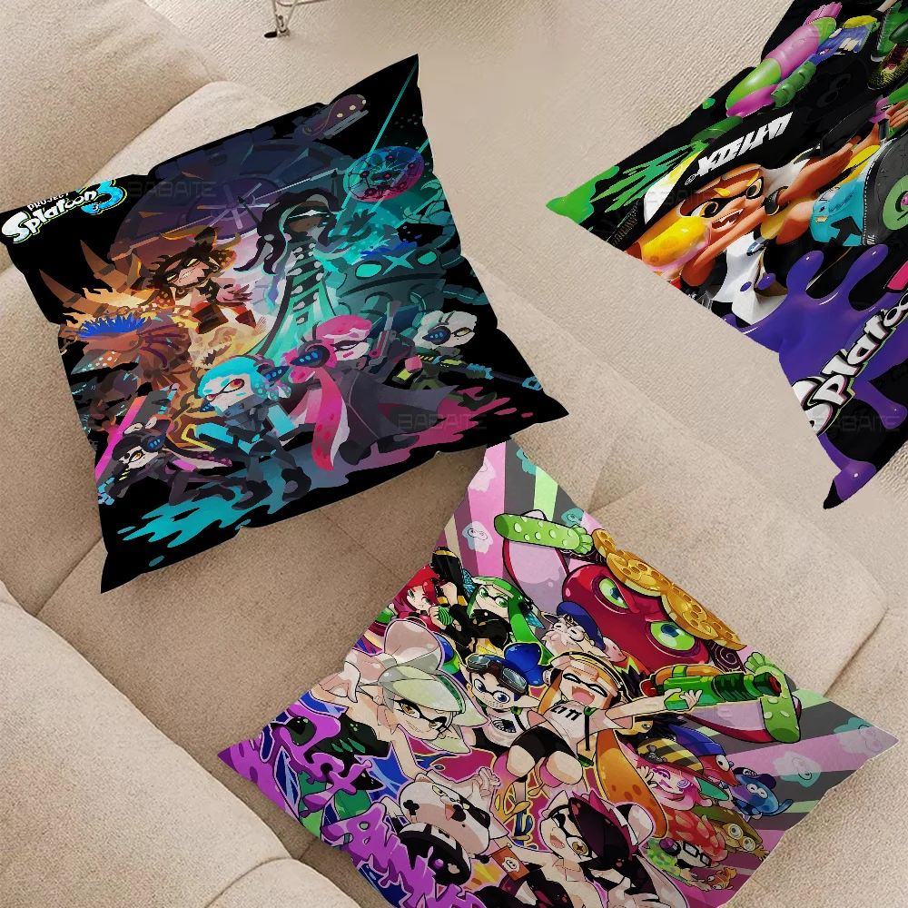 Game S-Splatoon 3 Pillow Gift Home Office Decoration Pillow Bedroom Sofa Car Cushion CoverPillow Case