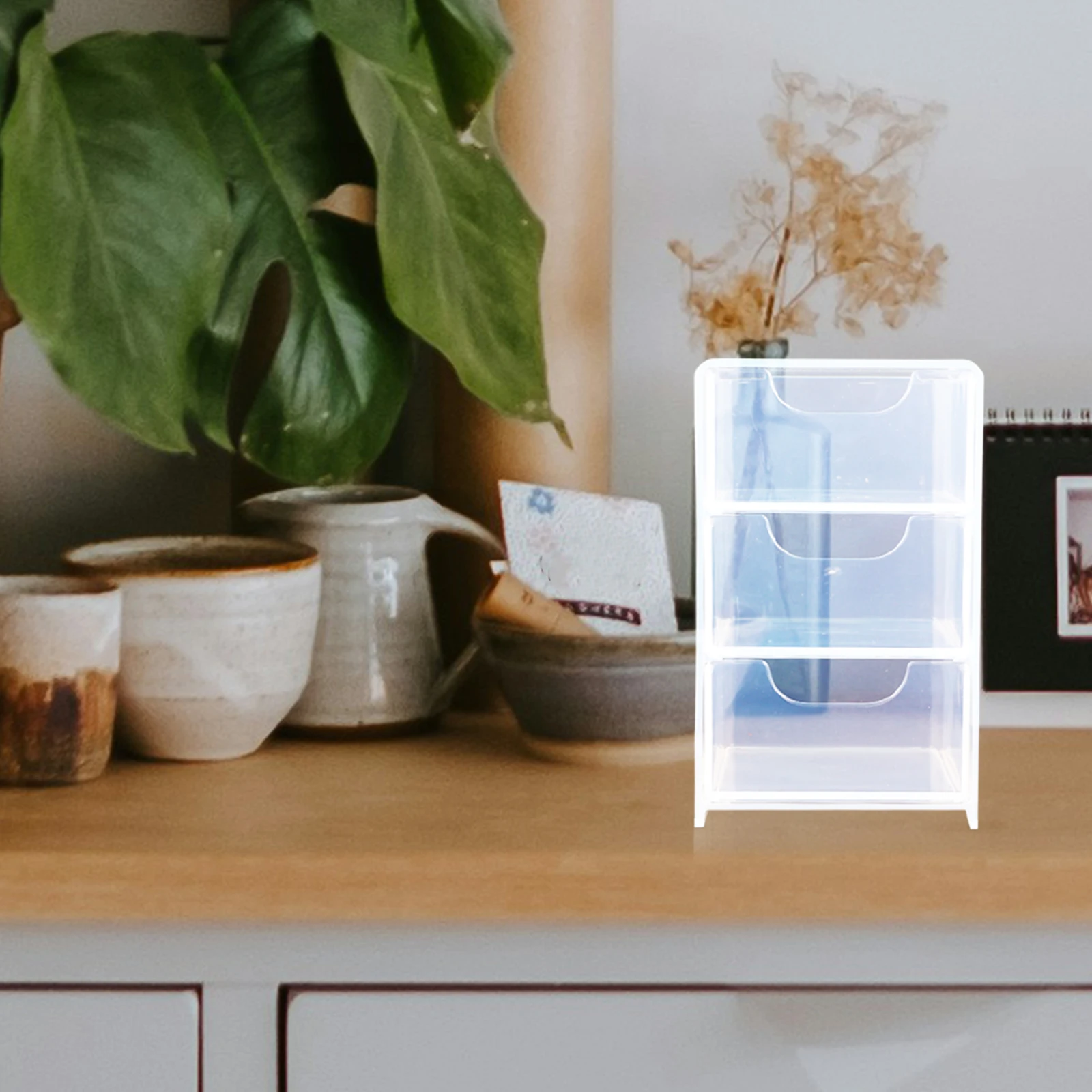 

Acrylic Storage Box Multi-compartment Drawer Organizer Clear Desktop Container Transparent Material Efficient Organization